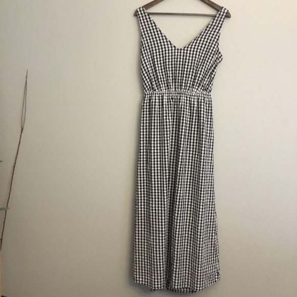 Chloe + Rene Boho Check Pattern Sleeveless Textured Maxi Dress Size M - Picture 3 of 12
